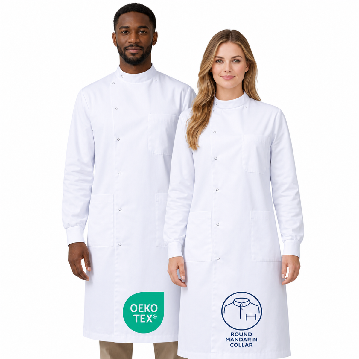 The Howie Lab Coat – Polycotton Cotton Stand Collar Professional Fit (MB001PC)