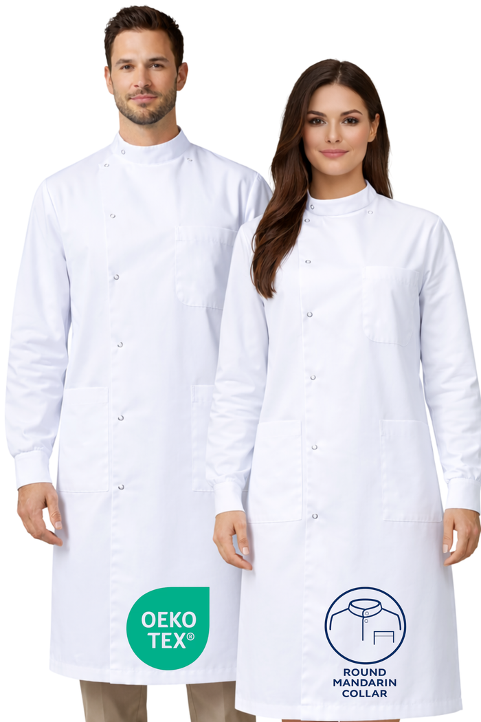 The Howie Lab Coat – 100% Cotton Stand Collar Professional Fit (MB001C)