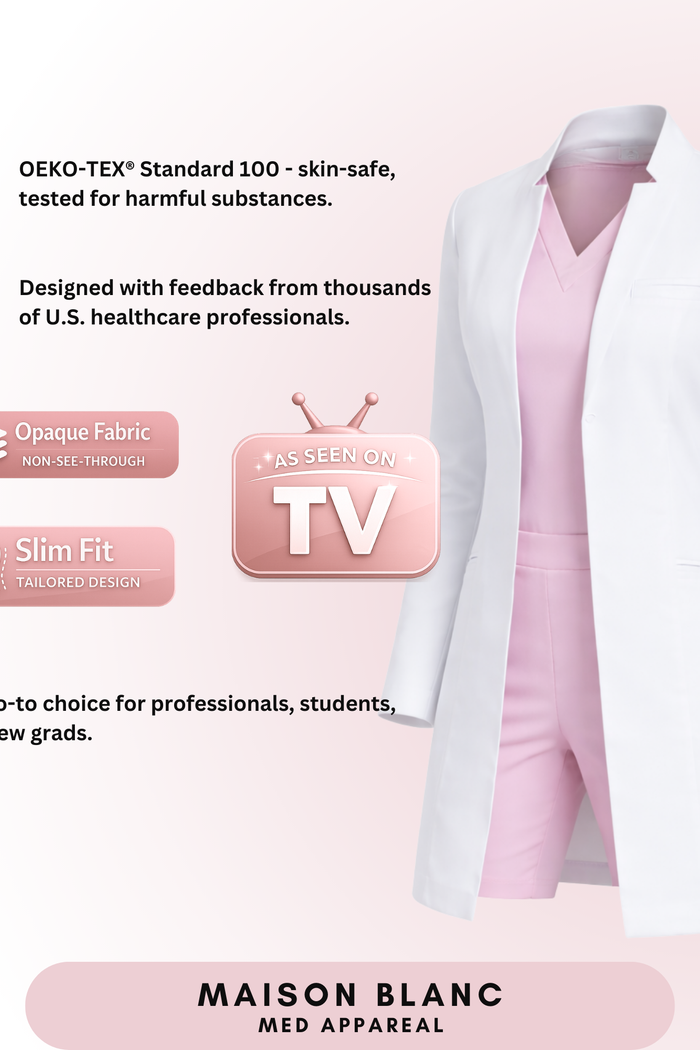 The Tailored Lab Coat - Notched Flat Neck Women's Slim Fit (MB003)