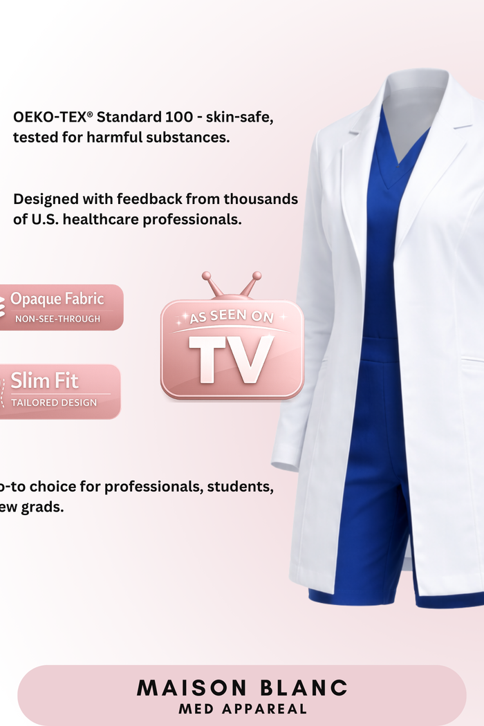 The Tailored Lab Coat - V-Neck Women's Slim Fit (MB002)