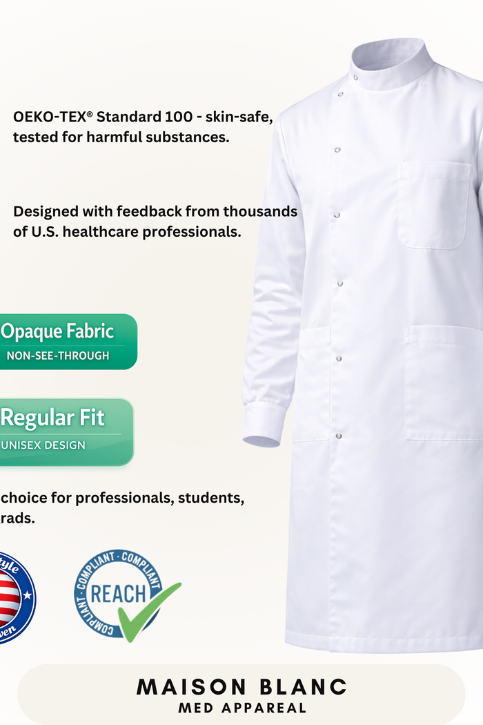 The Howie Lab Coat – Polycotton Cotton Stand Collar Professional Fit (MB001PC)