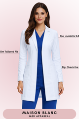 The Tailored Lab Coat - V-Neck Women's Slim Fit (MB002)