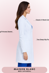 The Tailored Lab Coat - V-Neck Women's Slim Fit (MB002)