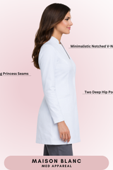 The Tailored Lab Coat - Notched Flat Neck Women's Slim Fit (MB003)