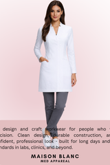 The Tailored Lab Coat - Notched Flat Neck Women's Slim Fit (MB003)