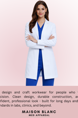 The Tailored Lab Coat - V-Neck Women's Slim Fit (MB002)
